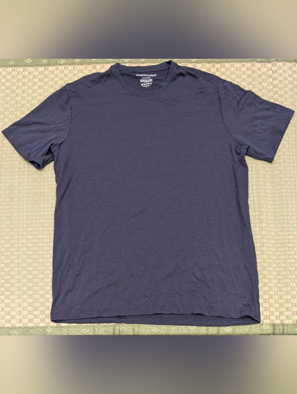 Wool & Prince 100% Merino Wool T-shirt Navy Men's Size XL